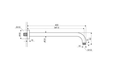 Дождевой душ 30см SLIM + ARM для Hans Grohe Kludi