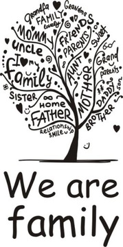 Napis na ścianę naklejka - We are family - 148