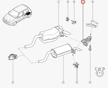 ЗАДНЯЯ подвеска глушителя RENAULT CLIO II