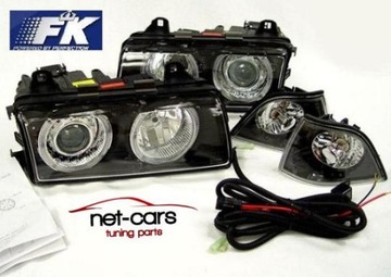 LAMPY REFLEKTORY BMW E36 COUPE ANGEL EYES XENON DC