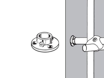 КРЕПЛЕНИЕ КОНЦА С ЗАКРЕПЛЕНИЕМ НА НАСТЕННОЙ РОЗЕТКЕ ДЛЯ ТРУБЫ FI25 ТРУБА AC510-0