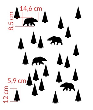 Медведь в лесу - шаблон елочного медведя