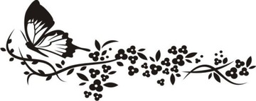 Naklejka na ścianę motyle kwiaty dekor Ornament 90