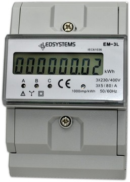 СЧЕТЧИК ЭНЕРГИИ 3-ФАЗНЫЙ ТРЕХФАЗНЫЙ трехфазный ЖК-дисплей