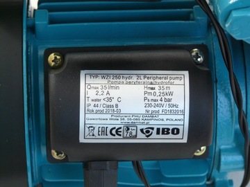 Супер тихий набор WZ 250 230V Hydrophore 2L насос