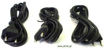 Угловой кабель питания евро-C7 восьмерка, 3м, черный