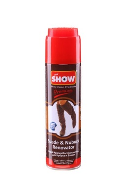 SHOW Farba pasta spray do zamszu nubuku butów 250ml kolor ciemny brąz