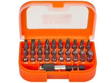 Набор бит 31 шт. Pozidriv, TORX, шестигранник, держатель BAHCO 1/4 дюйма