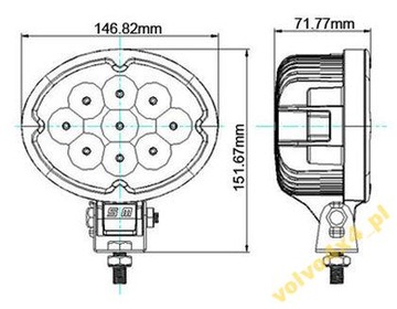 ГАЛОГЕННАЯ ФАРА NxN LED CREE 27W КОМБАЙН-ТРАКТОР