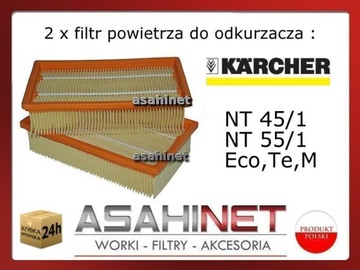 2xВОЗДУШНЫЙ ФИЛЬТР ДЛЯ KARCHER NT 45/1, NT 55/1 ECO