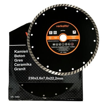 TARCZA DIAMENTOWA 230x2,6mm TURBO DO KAMIENIA GRES