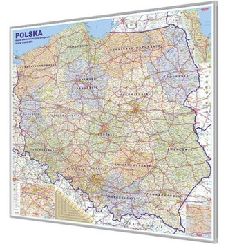 POLSKA MAPA ŚCIENNA DO WPINANIA W RAMIE 1:650 000