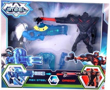 2 x Figurka MAX STEEL i DREDD POJEDYNEK 2w1 Mattel