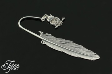 Серебряная закладка Перо с гравировкой