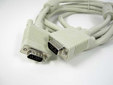 kabel przewód svga 5m vga d-sub 15 pin filtry