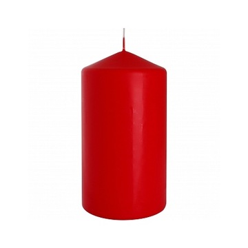 BISPOL 15cm ŚWIECA WALEC-kolor CZERWONA 80/150