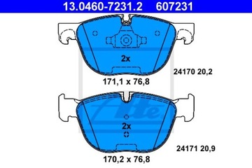 Колодки передние диски ATE - BMW X5 E70 F15 332мм