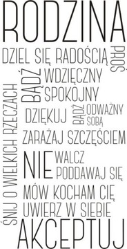 Napis na ścianę naklejka Rodzina Dziel się... 129
