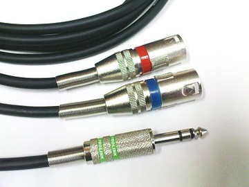 SHELLER стерео разъем 6.3S/2x XLR штекер 2м