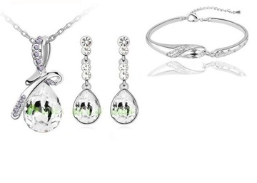 MIGDAŁ komplet biżuterii kr. swarovski 3 kolory