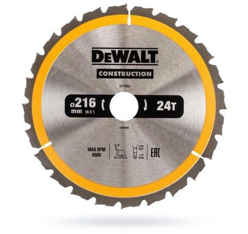 Пильное полотно по дереву DeWALT 216 мм 30 мм 24z DT1952