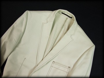 ROY ROBSON NEW BEIGE NUDE SLIM FIT PATCHED BLAZER