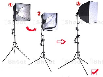 КОМПЛЕКТ SOFTBOX STUDIO 50x70см + ШТАТИВ 230см + Лампа накаливания 85Вт = 400Вт