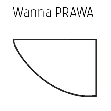 POLSKA wanna POLIMAT Marea 160x100 Prawa Obudowa Syfon