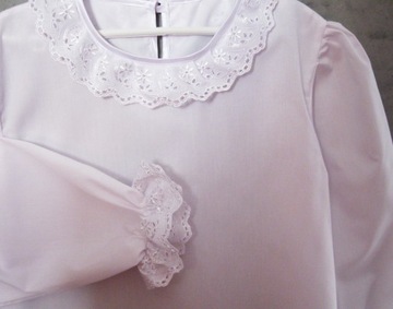 БЕЛАЯ БЛУЗКА ДЛЯ ДЕВОЧКИ К НАряду 98-104