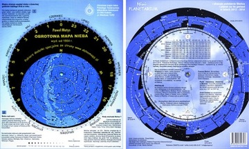 OBROTOWA MAPA NIEBA - gwiazd, z położeniami planet