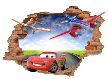 Naklejki na ścianę dla dzieci AUTA 3D CARS 100x70