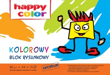 Blok rysunkowy kolor A4 HAPPY COLOR Premium 80g