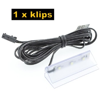 KPL.1x Klips PCV LED do szklanej półki +zasilacz