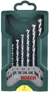 BOSCH zestaw 7 wiertel do betonu kamienia 3-8 mm