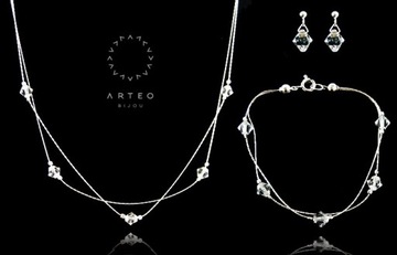 Komplet srebrny z kryształkami subtelny ARTEO 775
