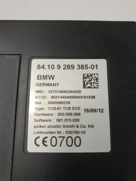 MODUŁ STEROWNIK TELEMATIK BMW F30 9289385