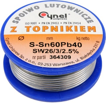 Cyna 0,50mm 250g 0,5/250g PB OŁOWIOWA z topnikiem