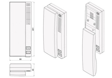 Цифровой переговорный телефон ACO INS-UP720B белый.