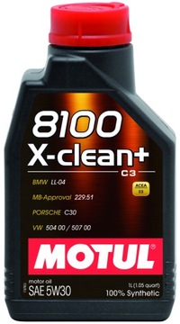 MOTUL 8100 X-CLEAN+ C3 Синтетическое масло 5W30 1л