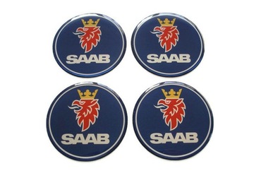 EMBLEMATY NA KOŁPAKI felgi dekielki dekle NAKLEJKI znaczki logo SAAB 55mm