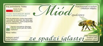 Etykiety na Miód ze Spadzi Iglastej (100szt) - E81