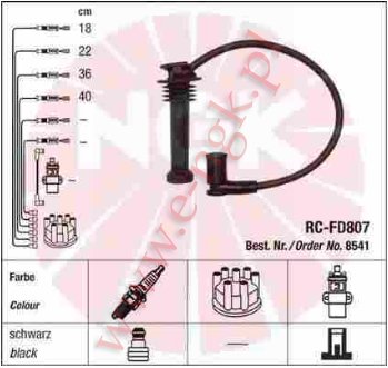 PŘÍVODY KABEL ZAPALOVACÍ NGK RC-FD807 FORD FOCUS