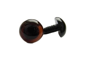 Safety eyes bezpieczne oczy zaciskowe do maskotek 18mm brązowe