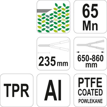 ALUMINIOWE NOŻYCE TELESKOPOWE ŻYWOPŁOTU 650-860MM