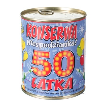 śmieszny prezent Konserwa na 50 urodziny dla faceta męża kolegi sąsiada
