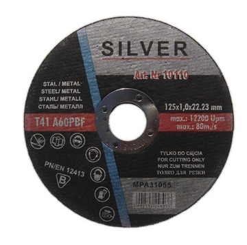 TARCZE Tarcza do cięcia metalu SILVER 125 x 1,0