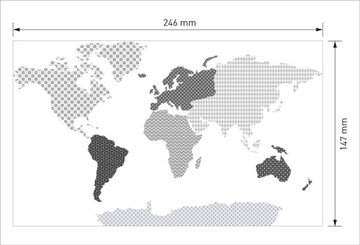 Наклейка на стену с узором КАРТА МИРА! 246 х 147 см