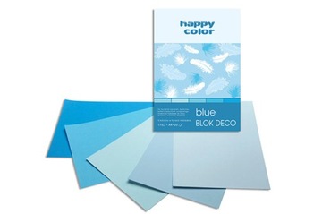 BLOK DECO BLUE A4 NIEBIESKI PAPIER 5 ODCIENI b2s