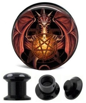 PLUGI AKRYLOWY TUNEL PLUG DRACO PENTAGRAM 5 mm