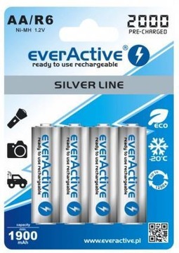 4 батарейки EverActive R6 AA 2000 мАч